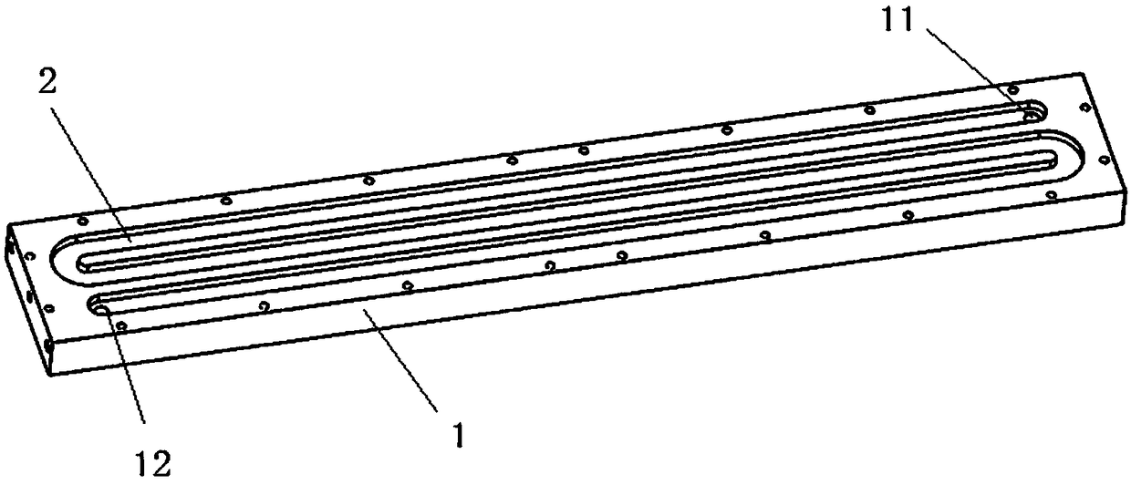 Sputtering target cooling device based on IBAD nano-coating equipment