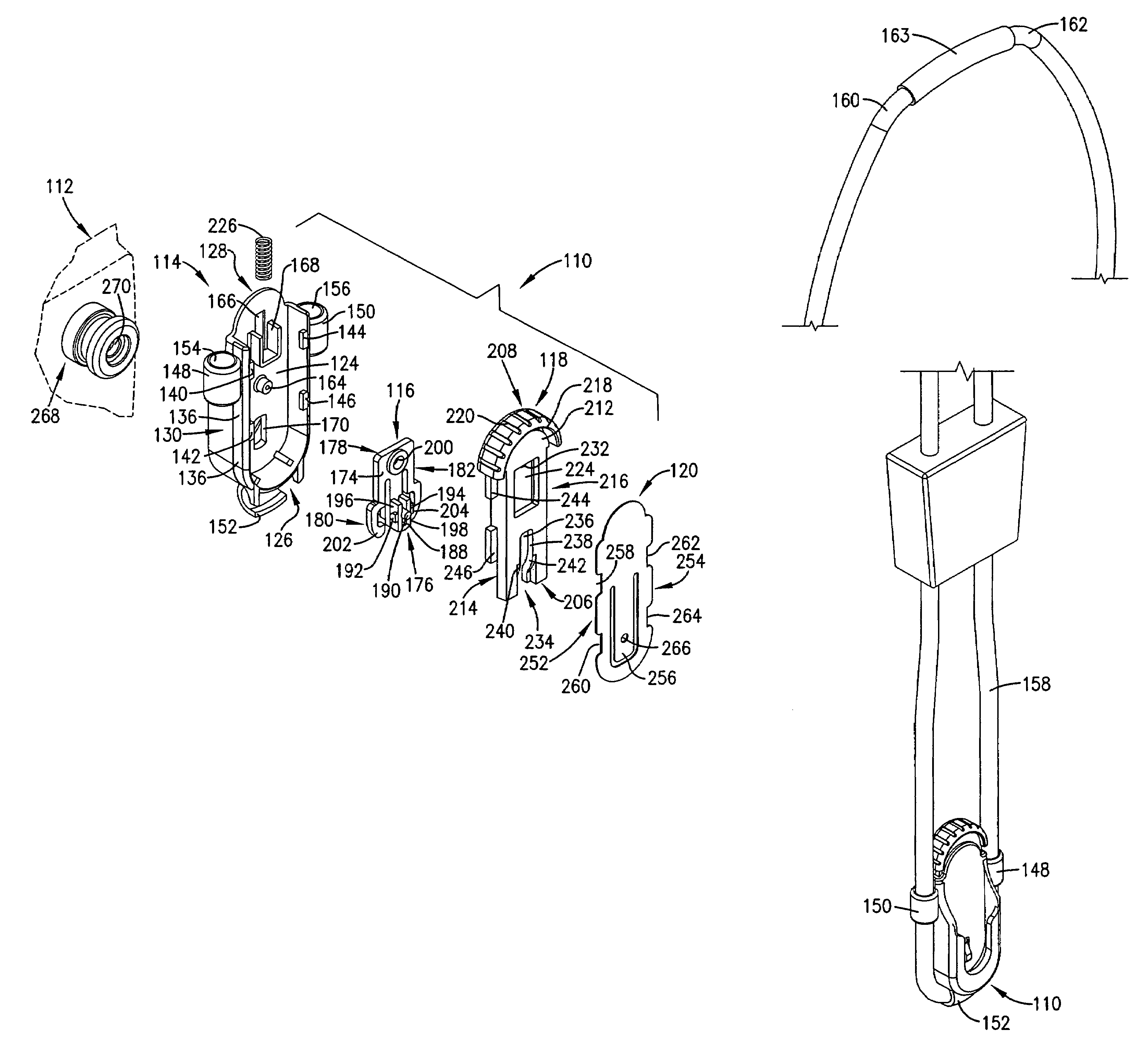 Carrying assembly and method for securement of electronic devices