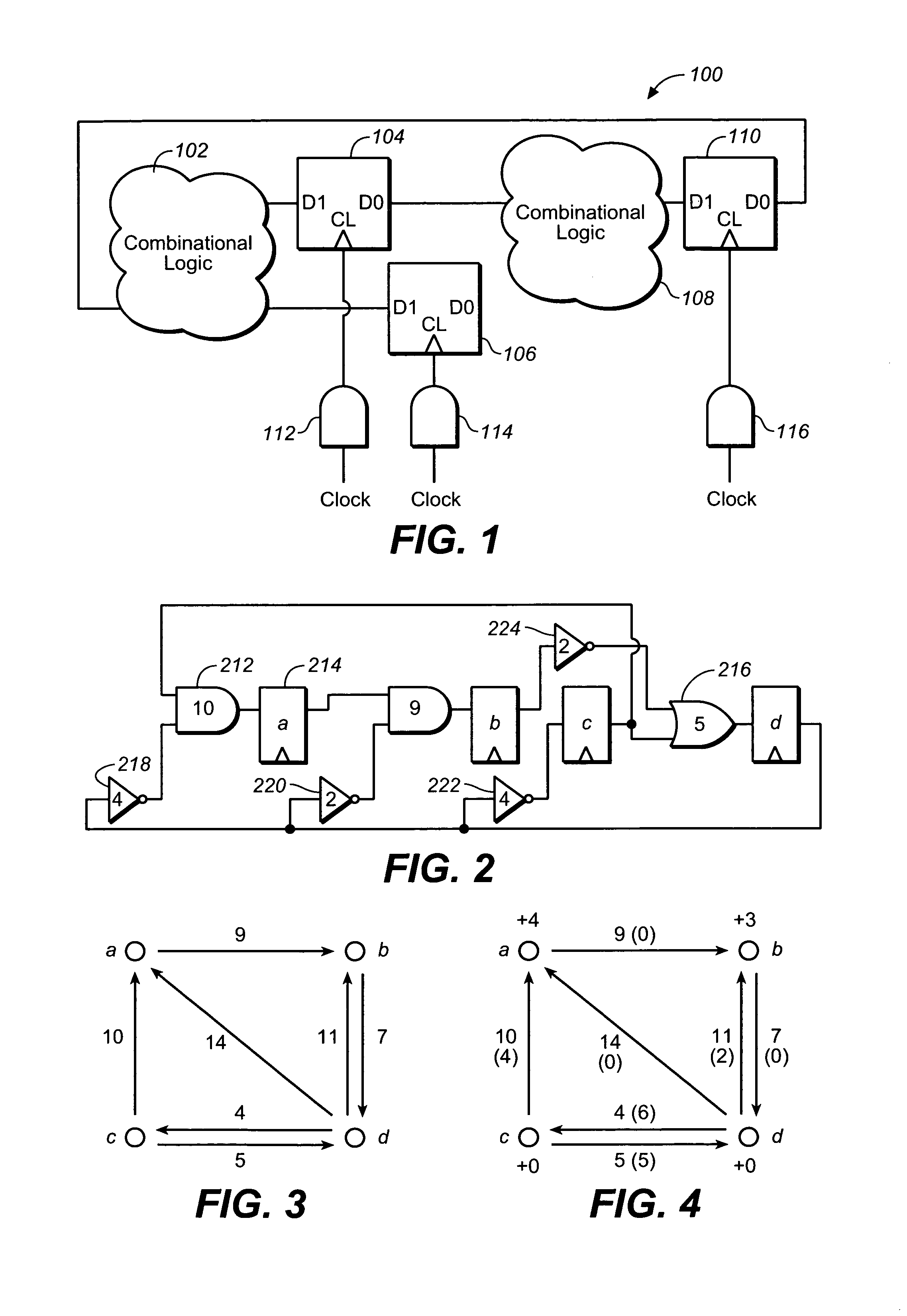 Optimization of combinational logic synthesis through clock latency scheduling