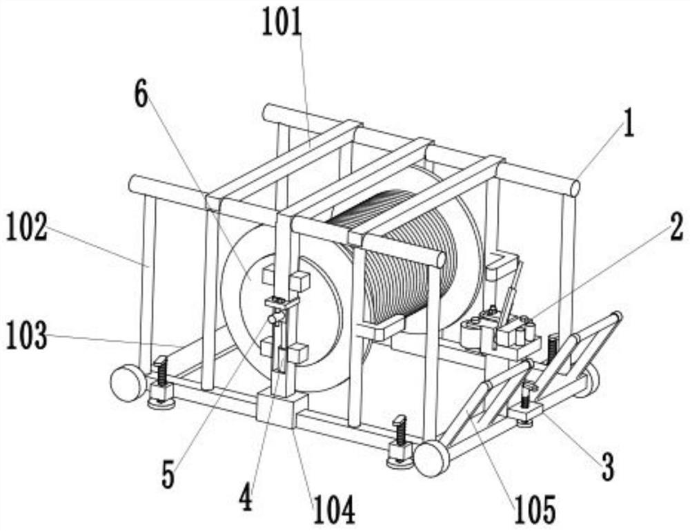 A cable reel pay-off bracket