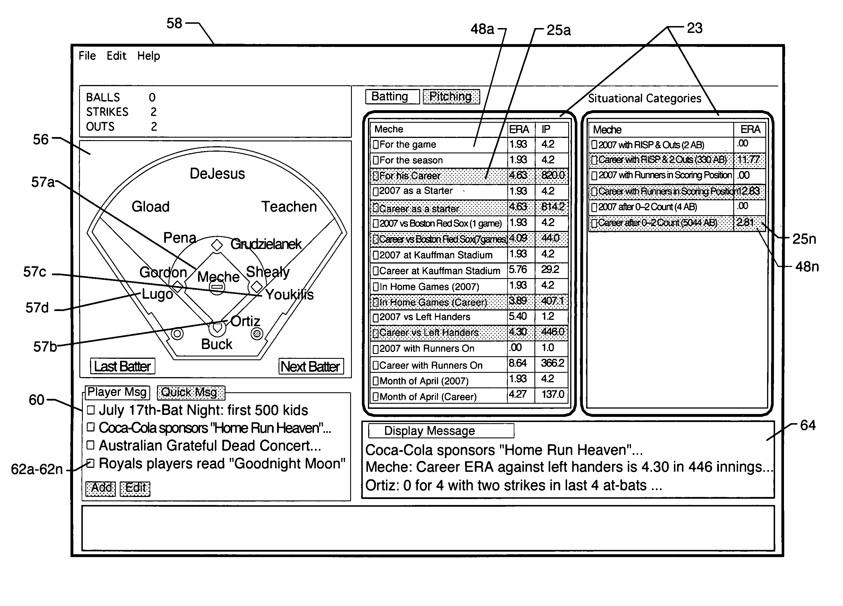 Intelligent interface display system relating real-time data with compiled data