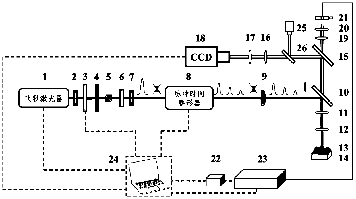 Femtosecond laser-induced breakdown spectrum generation and acquisition system based on space-time shaping