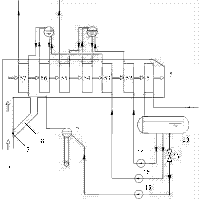 Tower type solar energy-steam combustion gas combined cycle power generation system