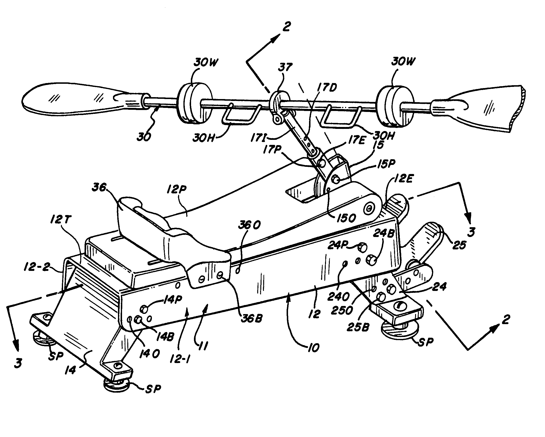 Adjustable exercise apparatus simulating a kayak