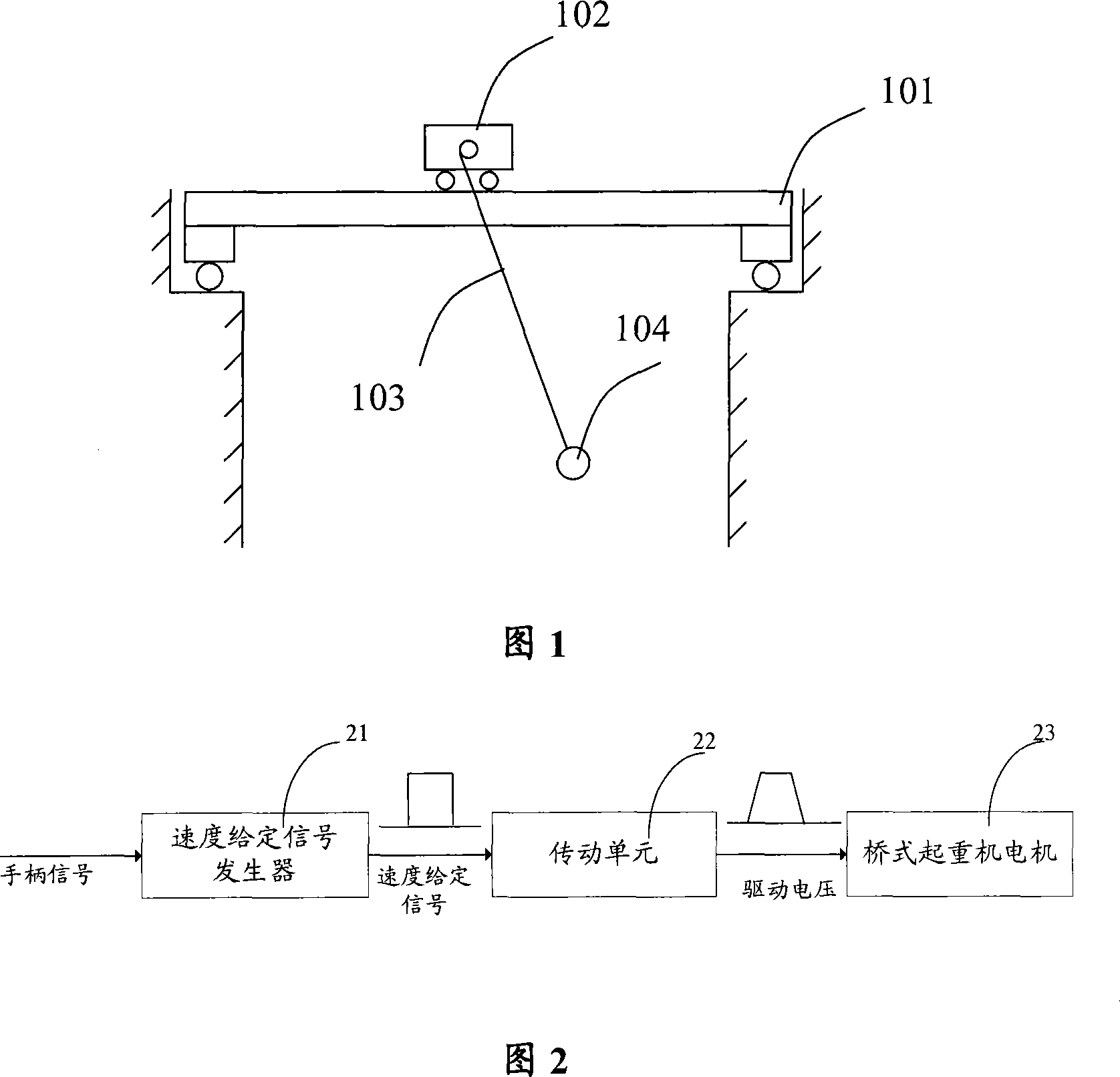 Bridge-type crane control apparatus with rocking-prevention function