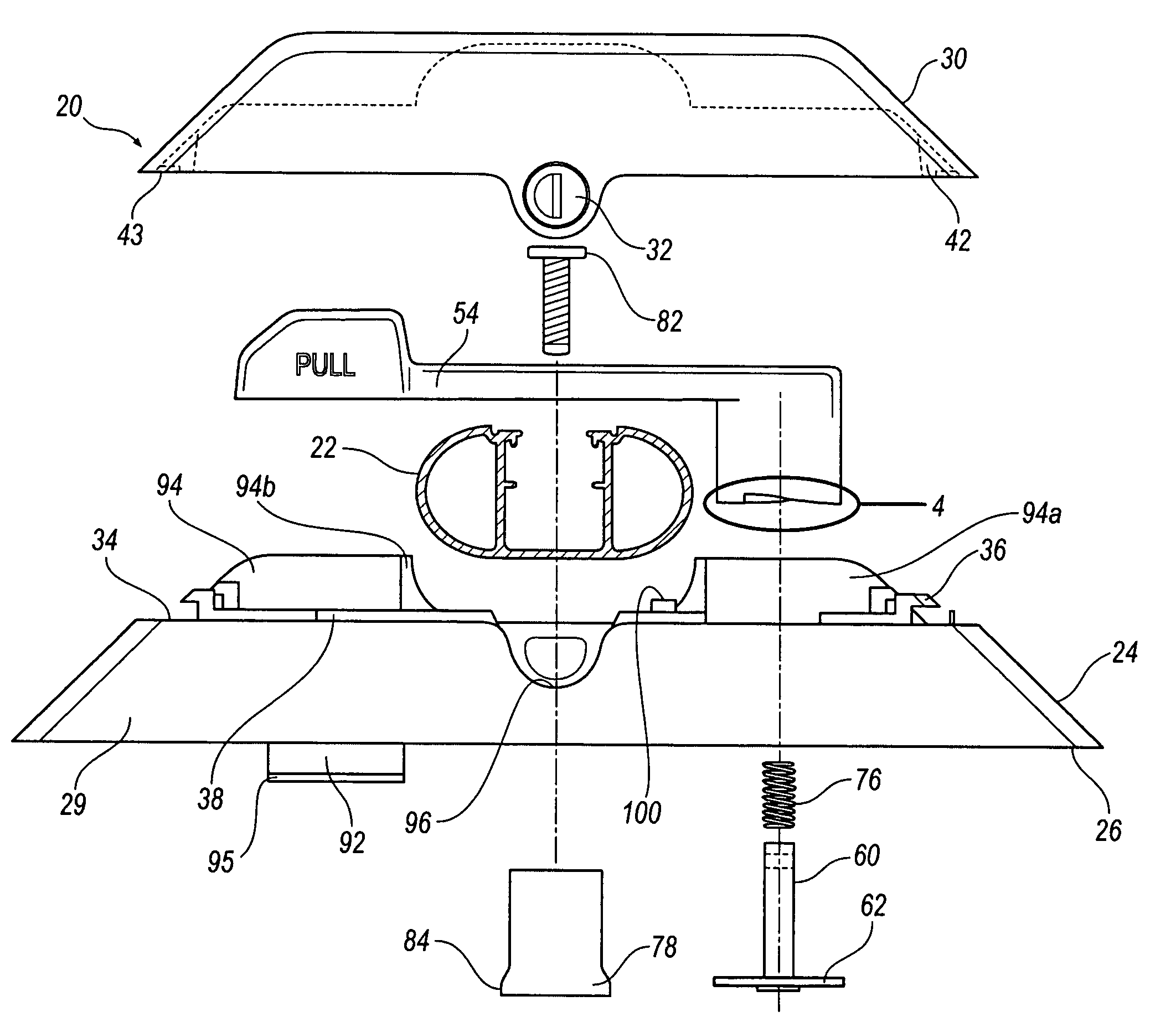 Stanchion and cross rail assembly