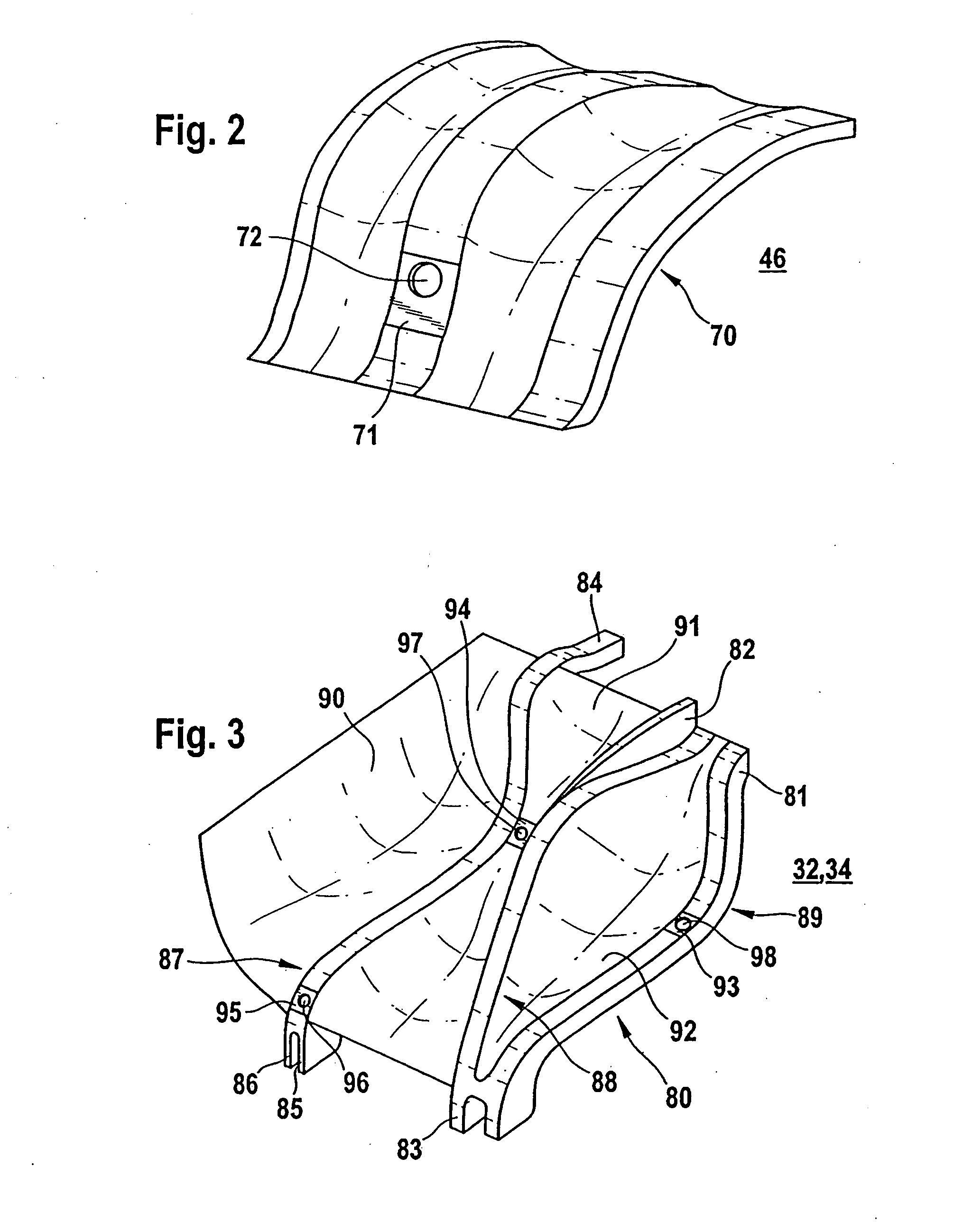 Airframe structure of an aircraft or spacecraft