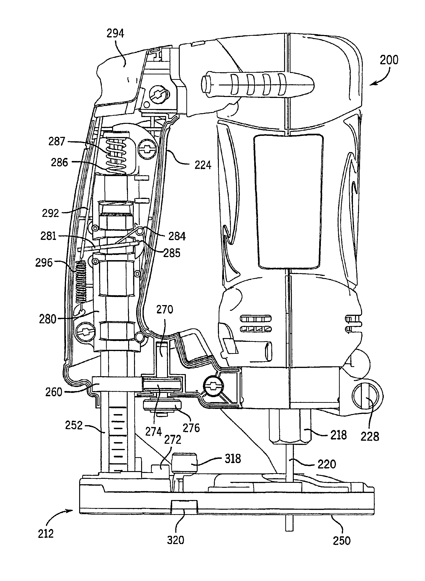 Automatic locking depth guide for cutting tools and the like