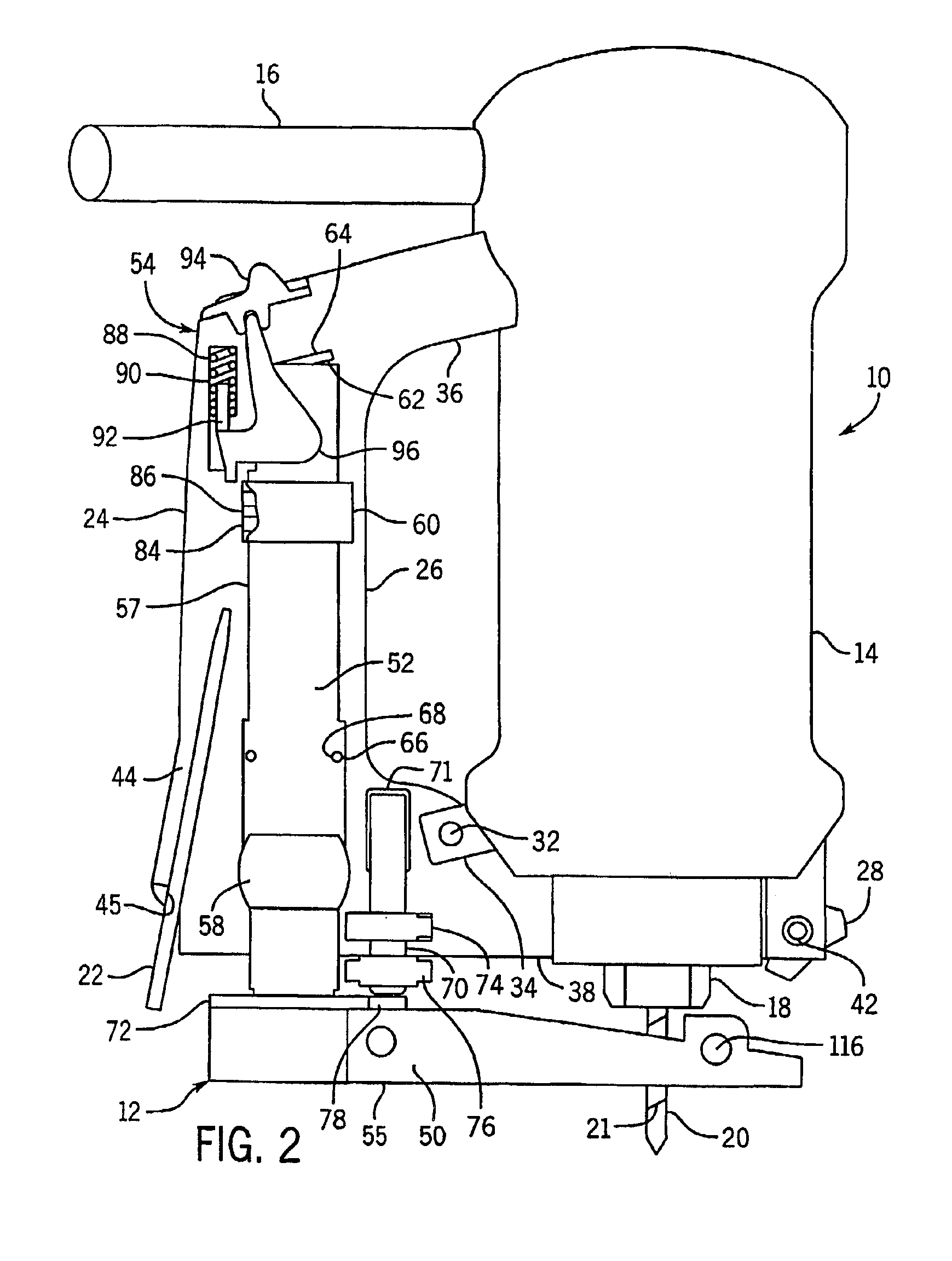 Automatic locking depth guide for cutting tools and the like