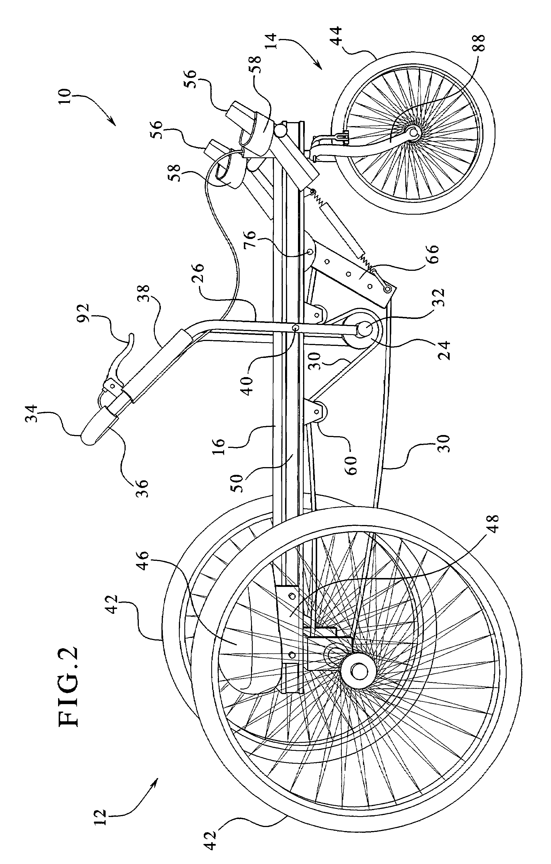 Manually powered vehicle having improved steering