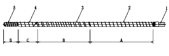 Plastic extrusion screw rod of PC (poly carbonate) thin film