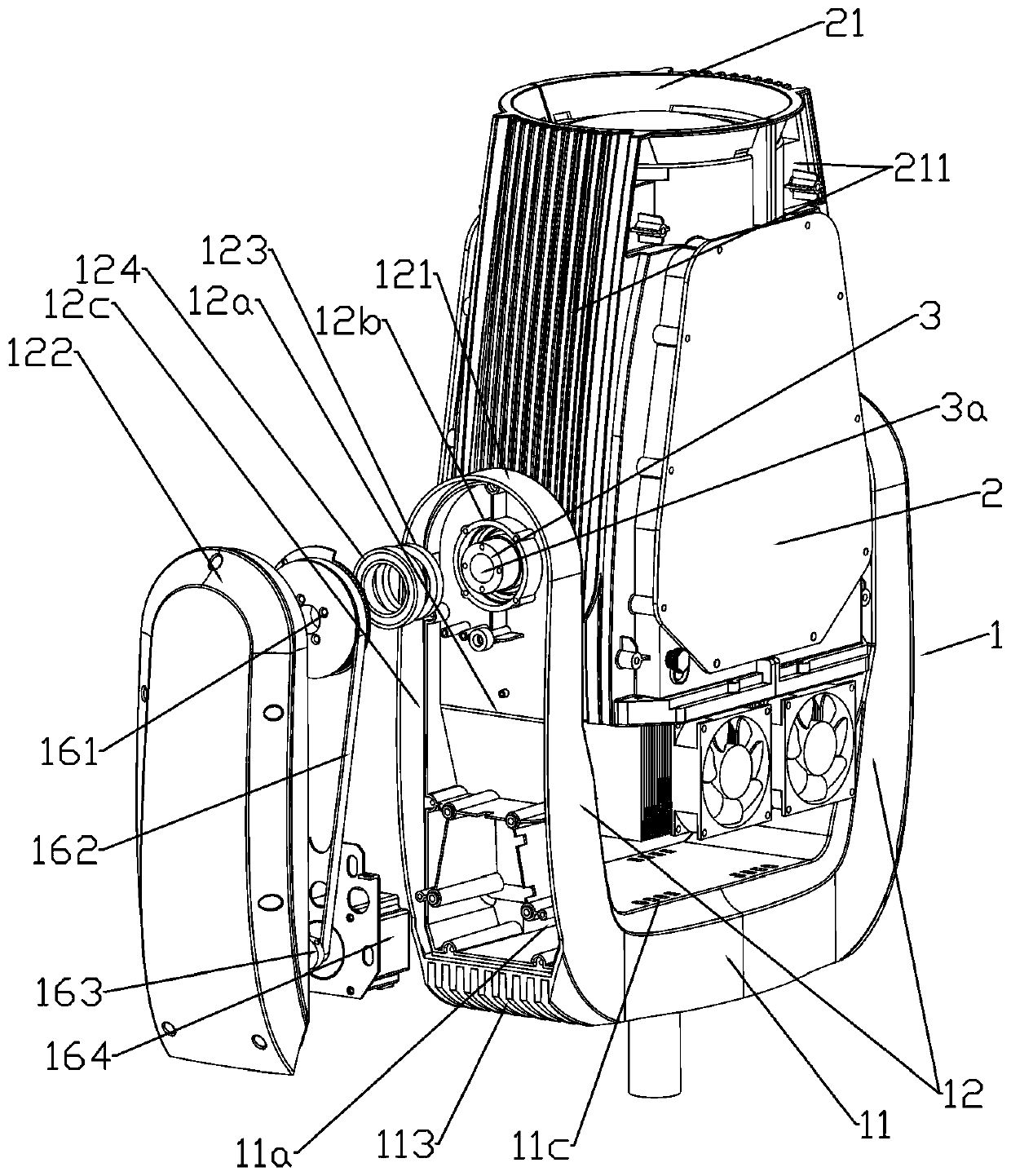 Waterproof moving head lamp capable of improving heat dissipation efficiency for stages