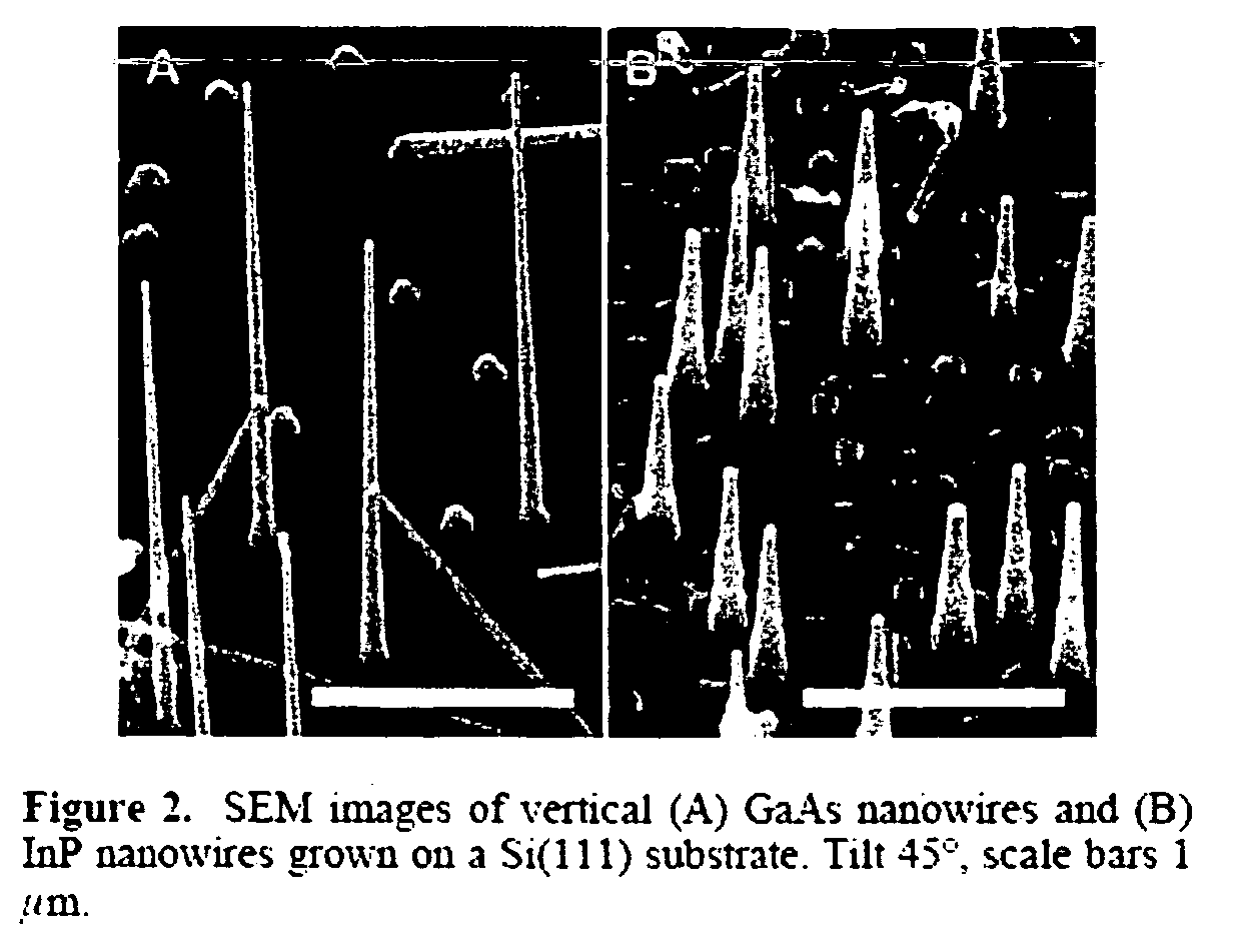 Formation of nanowhiskers on a substrate of dissimilar material