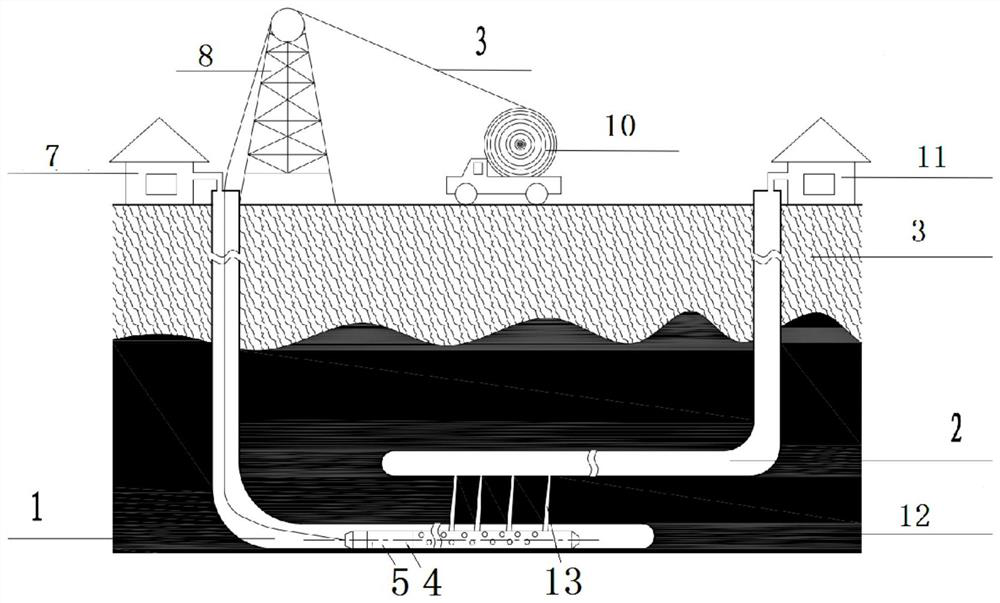 Well structure and well-free type coal underground gasification ignition system and method applying well structure