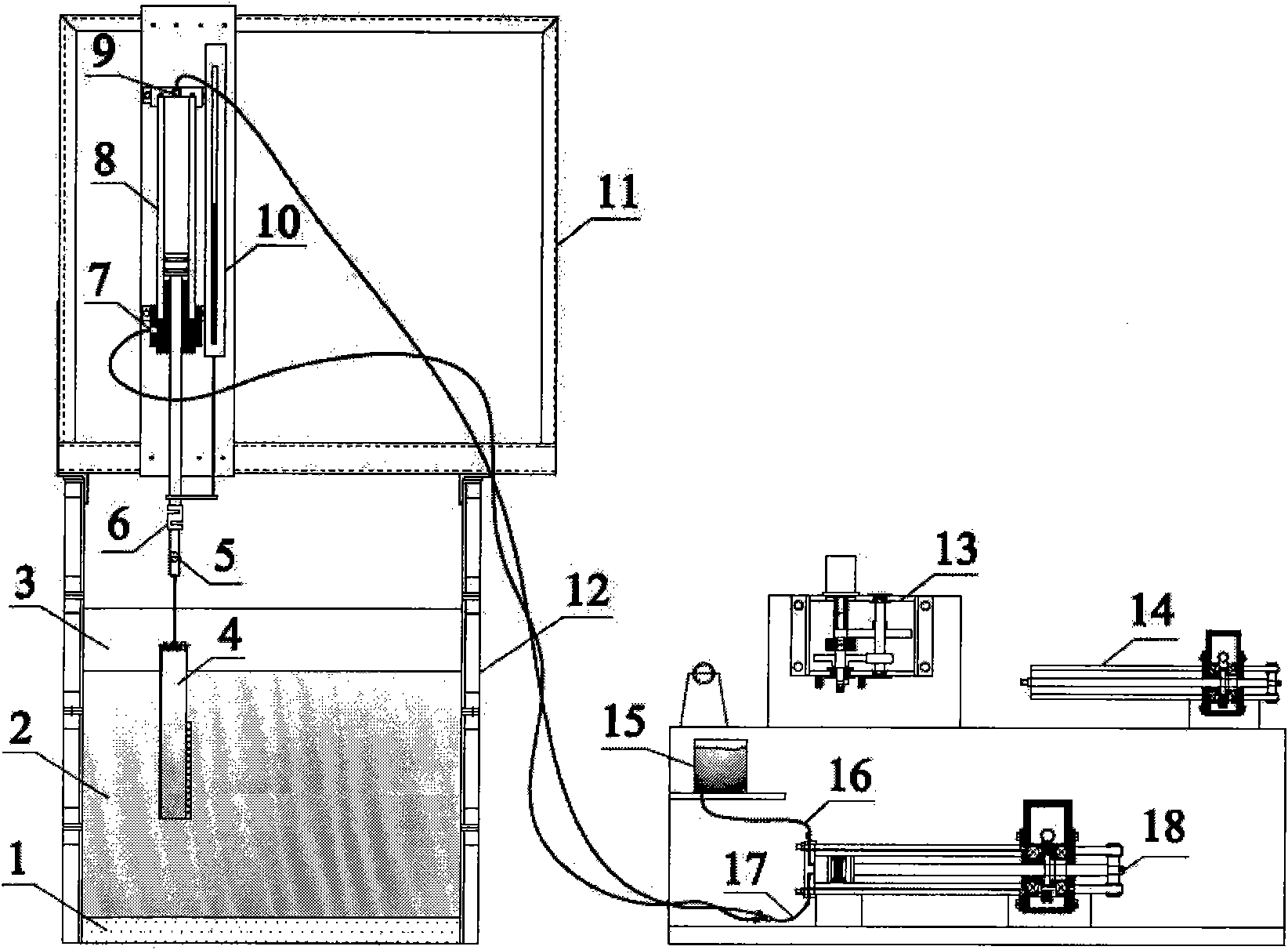 Installation and complex loading model testing platform for novel deep sea mooring foundation