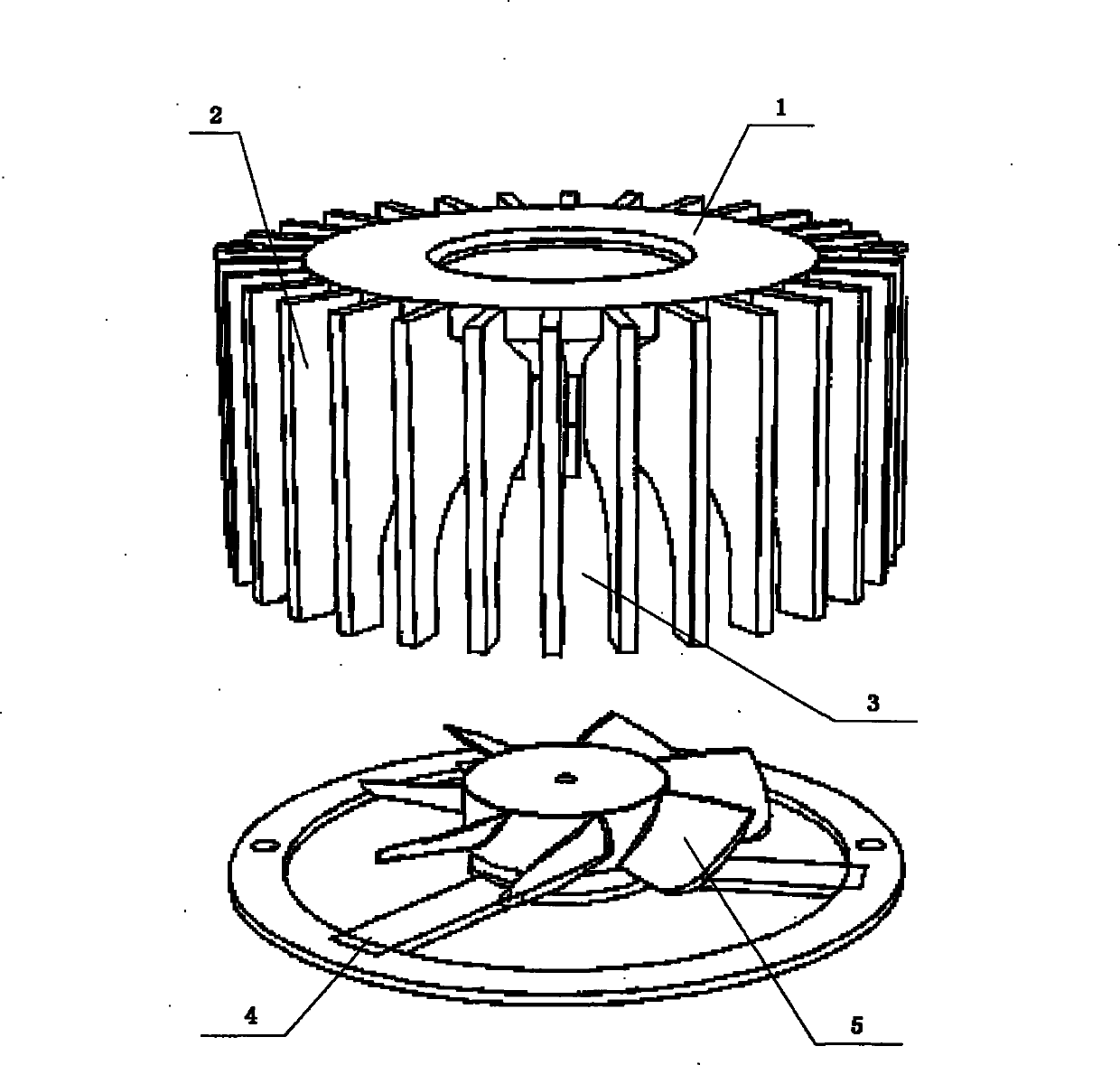 Radiator of LED (light emitting diode)