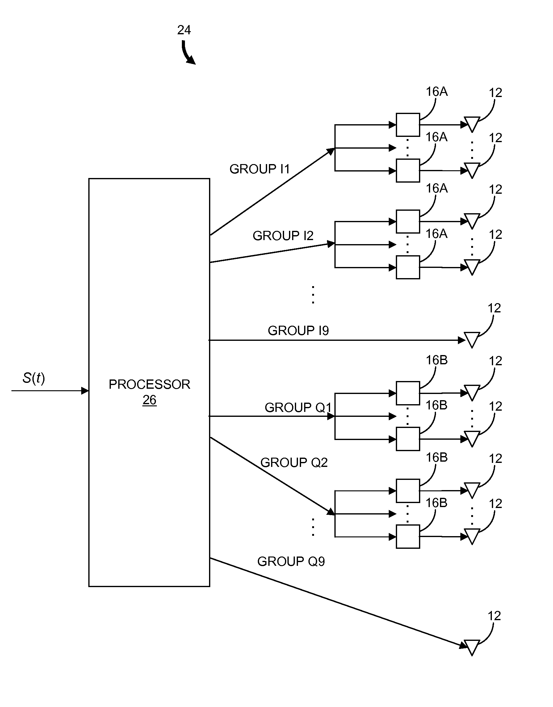 Space-time digital power amplifier