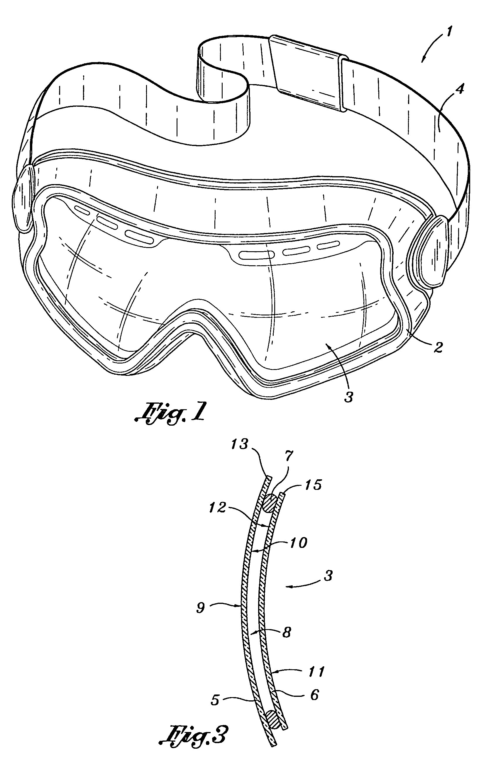 Screen for eye protection goggles and a method of forming a screen