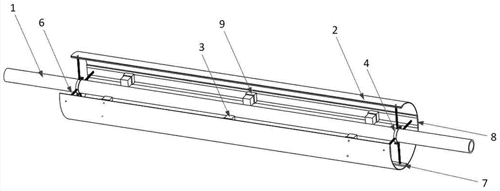 A device and method for realizing flow drag reduction of submarine oil pipeline by using vortex-induced vibration