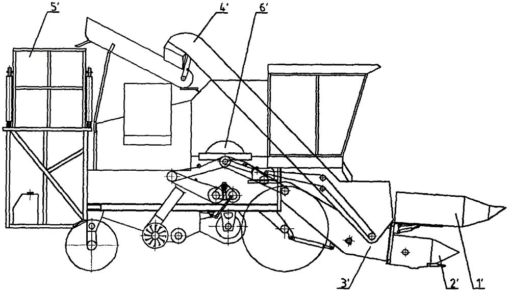 Corn harvesting and stalk separating machine and harvesting method