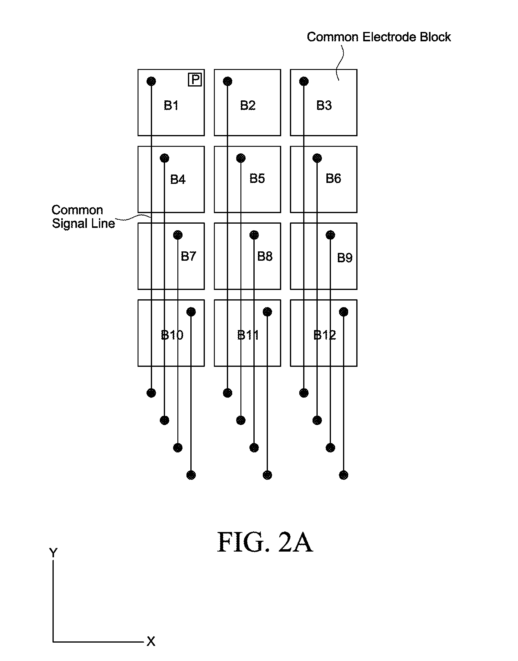 Touch recognition enabled display device with asymmetric black matrix pattern