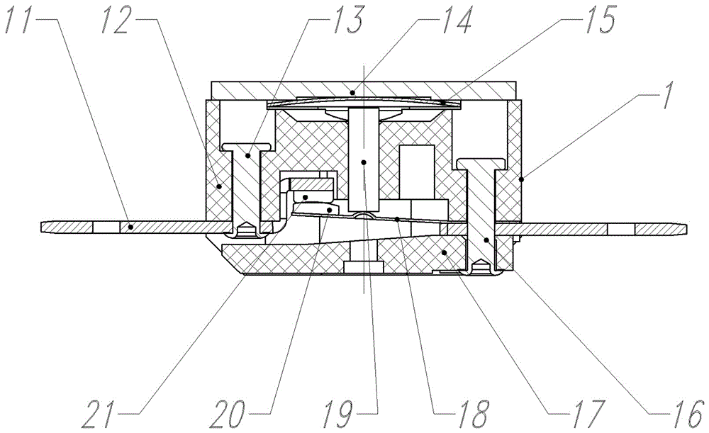 Snap-action thermostat with duplex structure