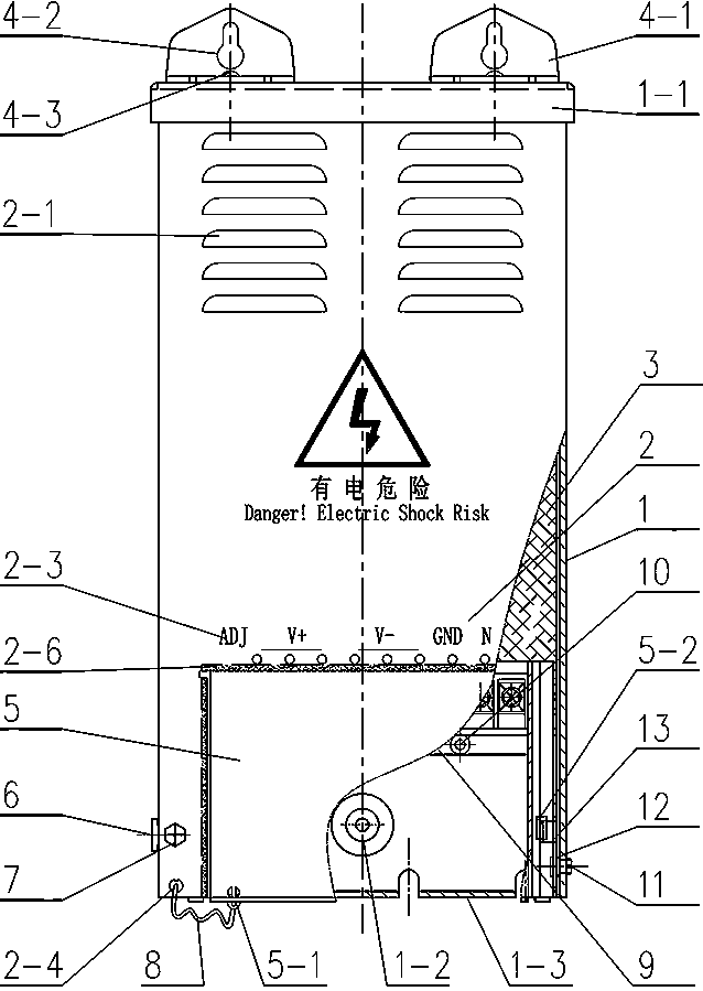 Rainproof fanless switching power supply