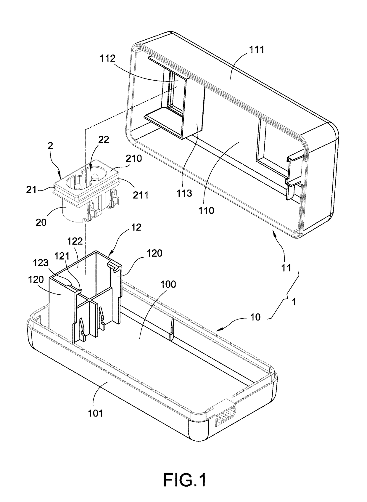 Adapter casing module for installing a power socket