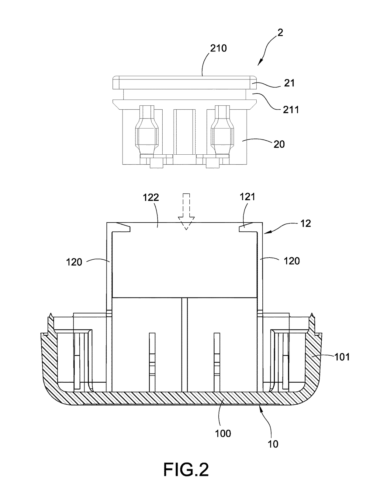 Adapter casing module for installing a power socket