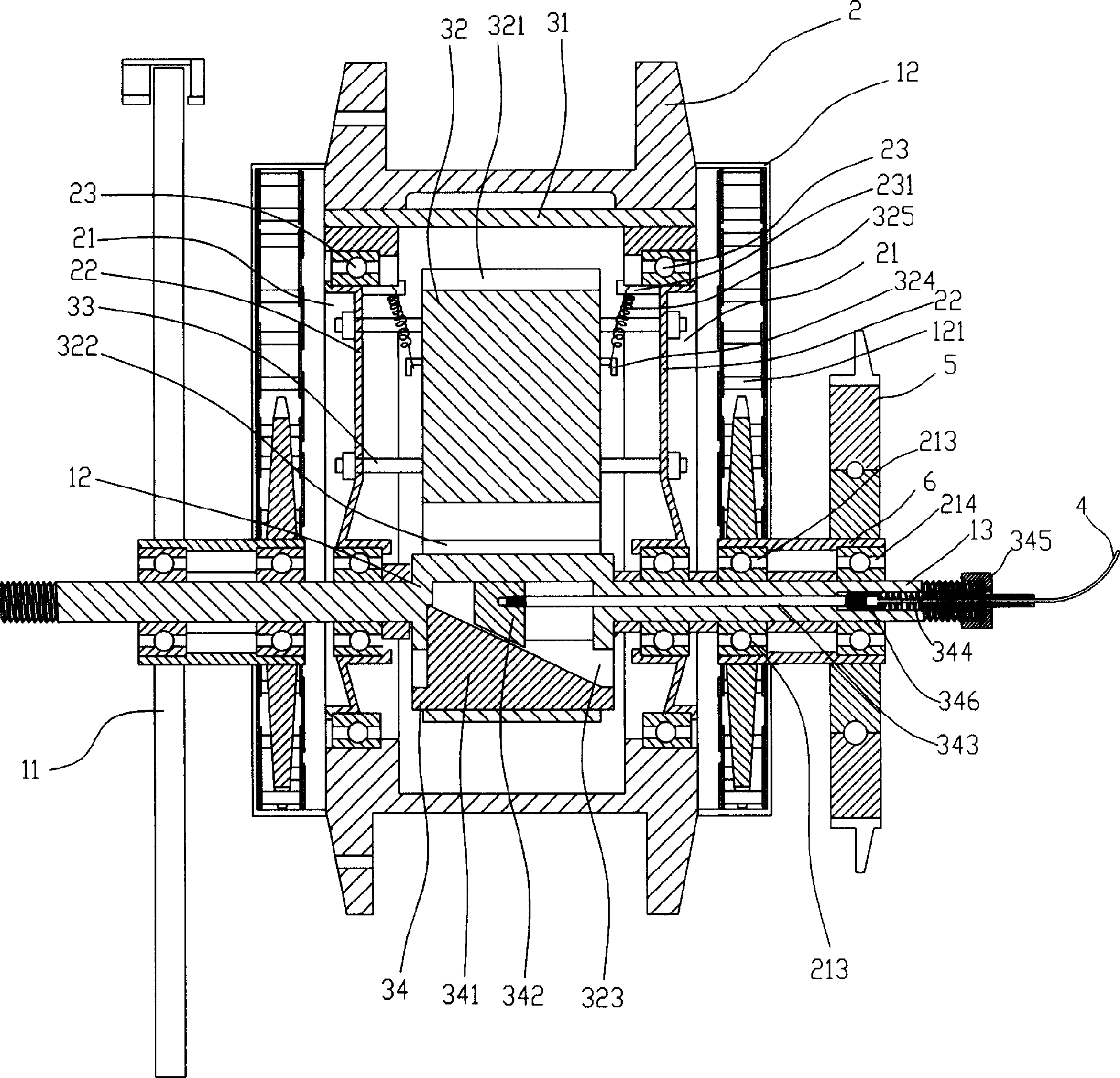 Bicycle with eccentric wheel shaft