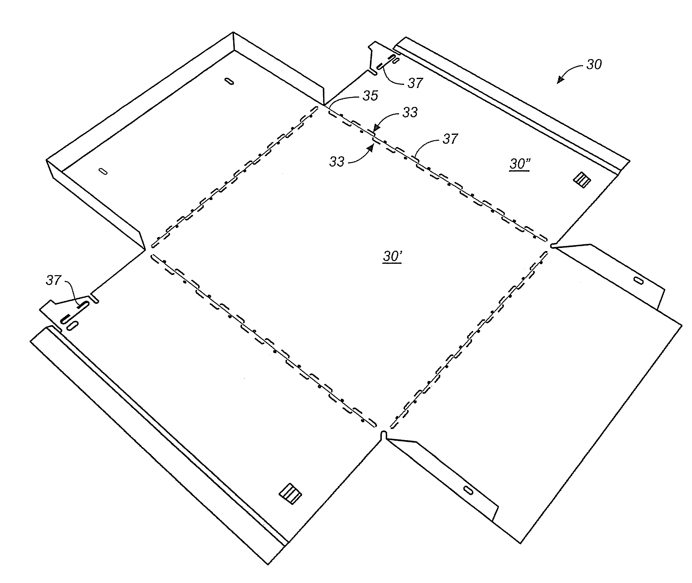 Method of forming two-dimensional sheet material into three-dimensional structure