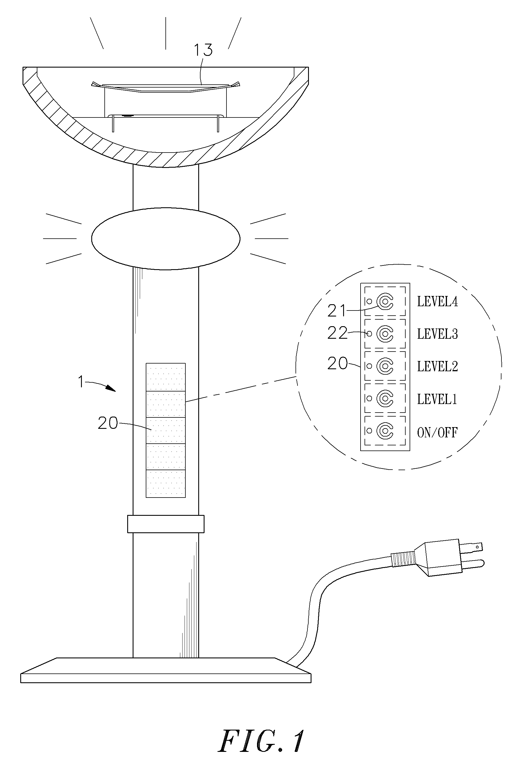 Light source adjusting and controlling switch device