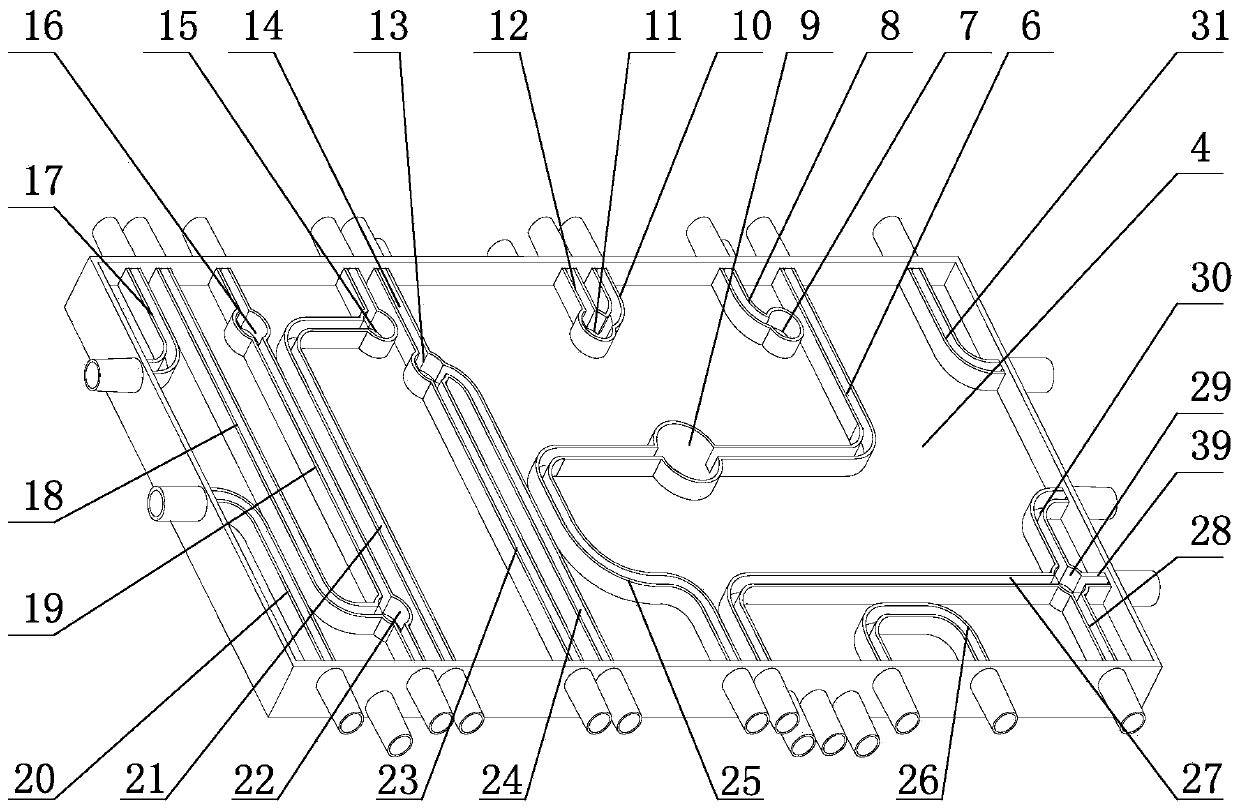 Double-layer-flow path integration device for centrifugal bag type blood component separator