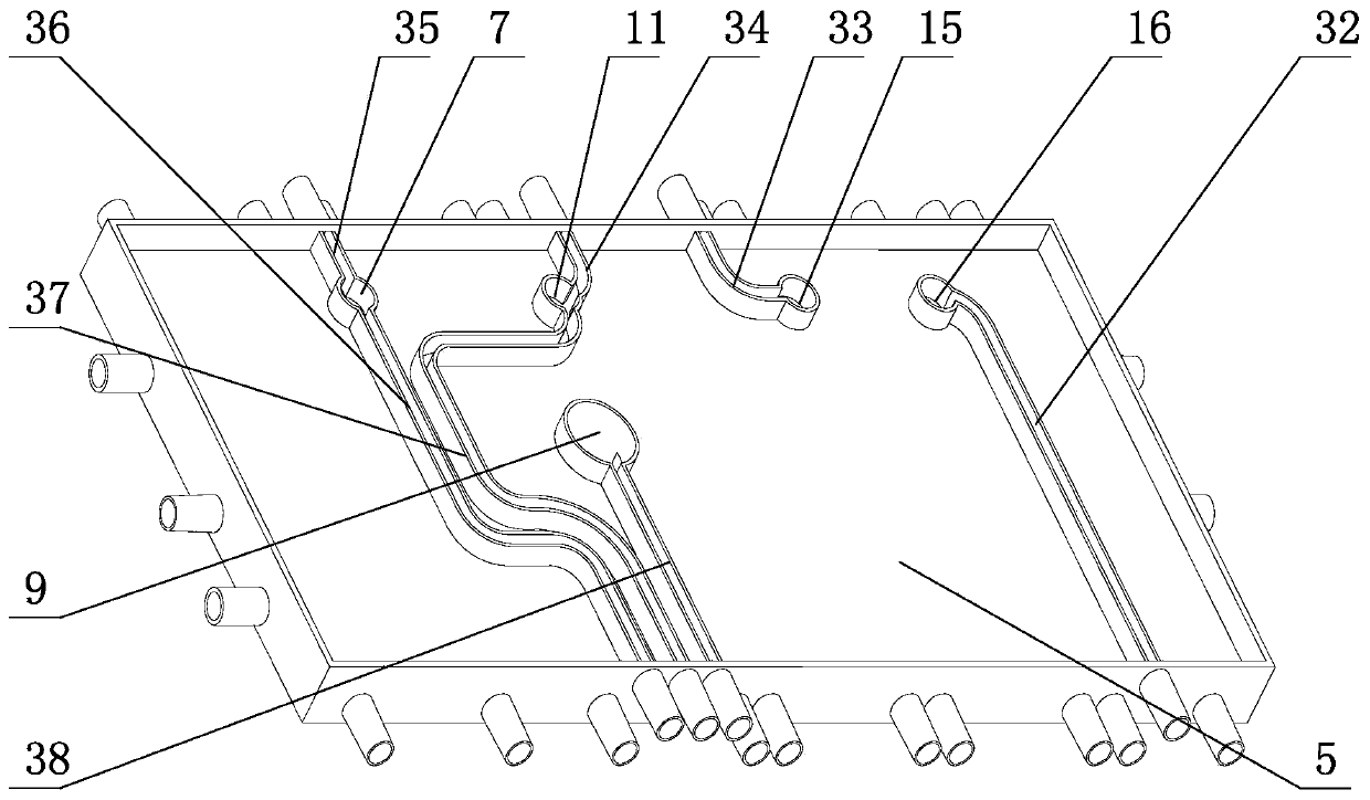 Double-layer-flow path integration device for centrifugal bag type blood component separator