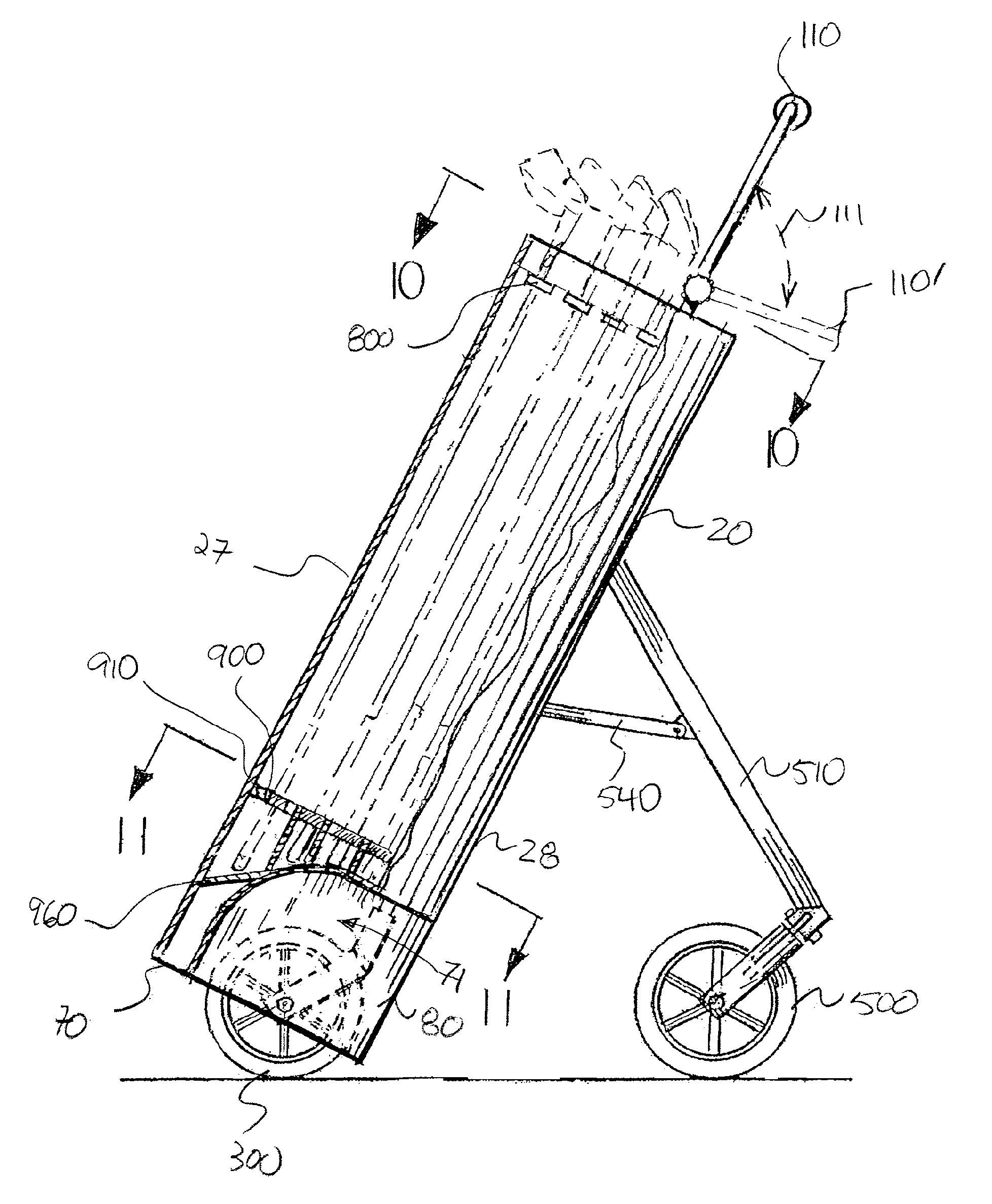 Sports bag with integral transportation system