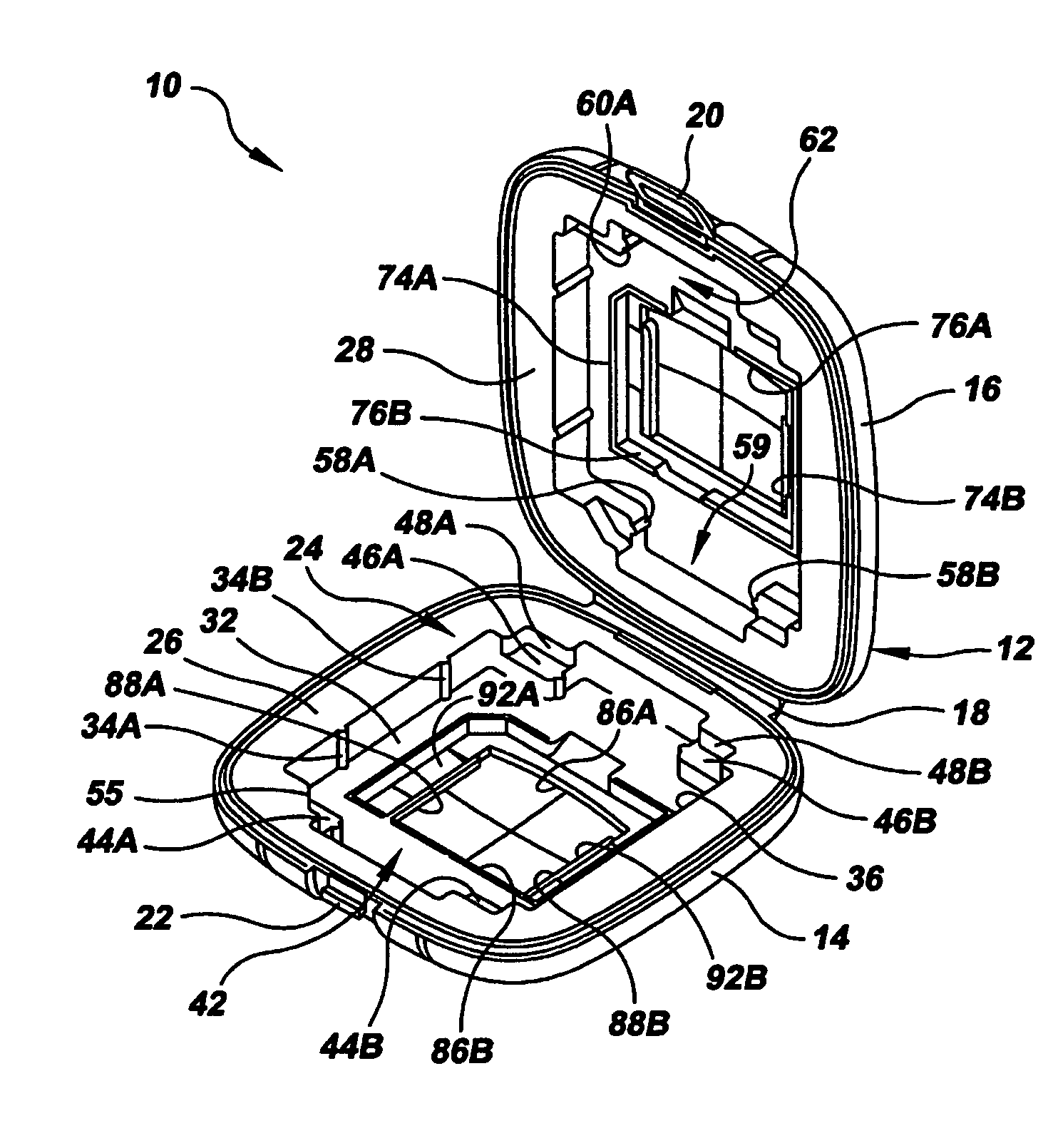 Protective case for a plurality of different sized memory cards