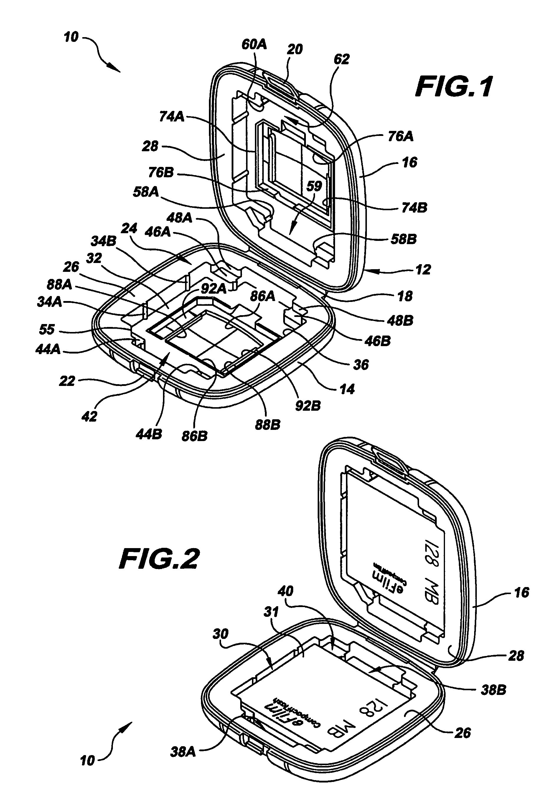 Protective case for a plurality of different sized memory cards