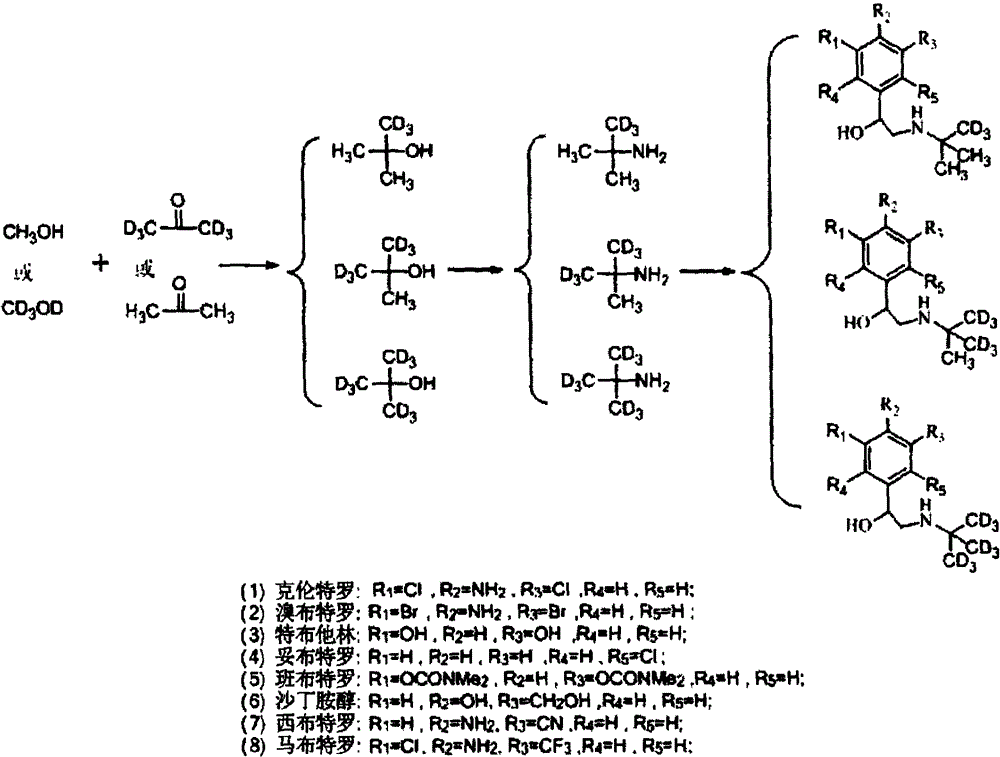 Synthesis method of stable isotope-labeled beta receptor agonist type compound