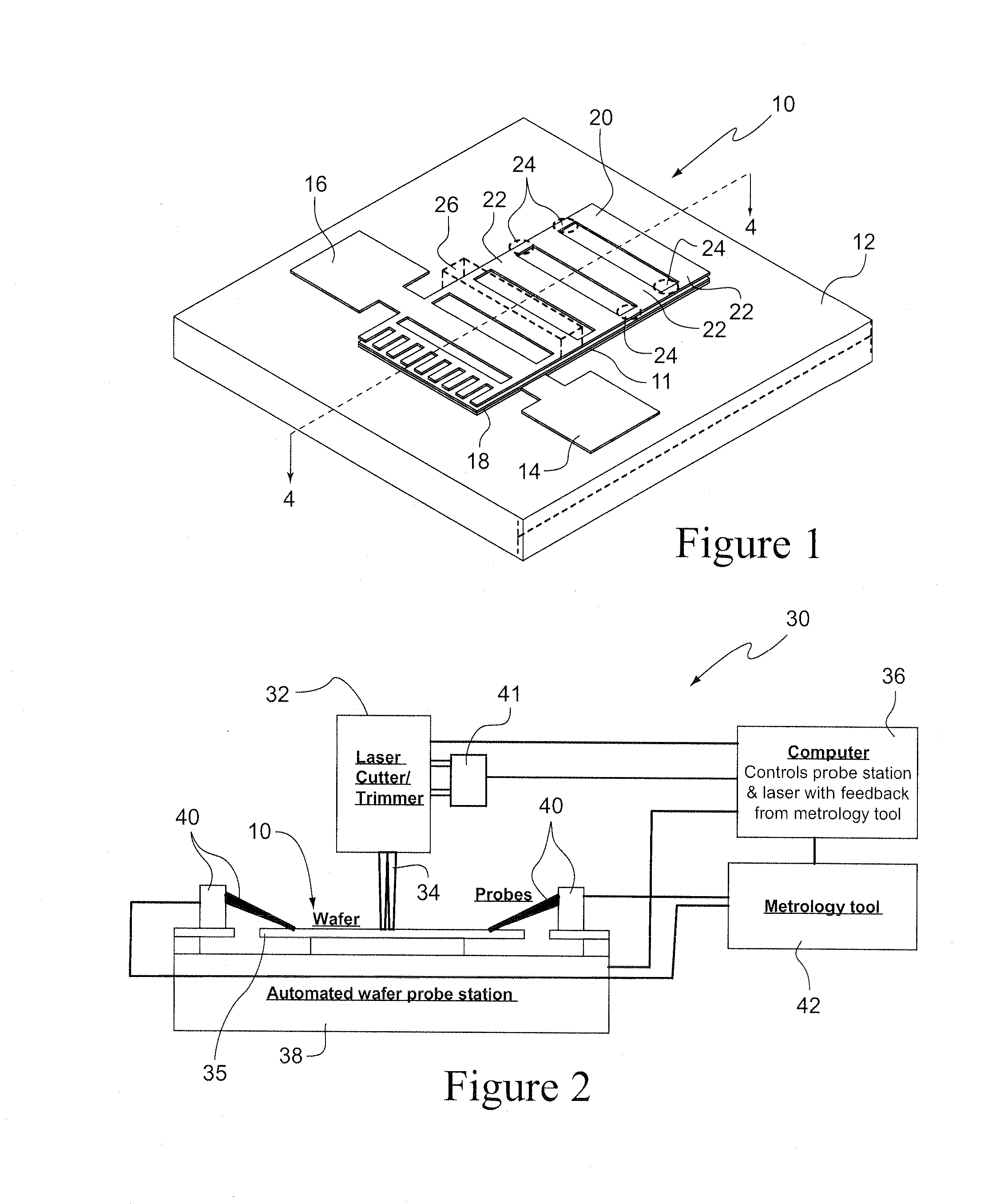 Variable capacitor tuned using laser micromachining