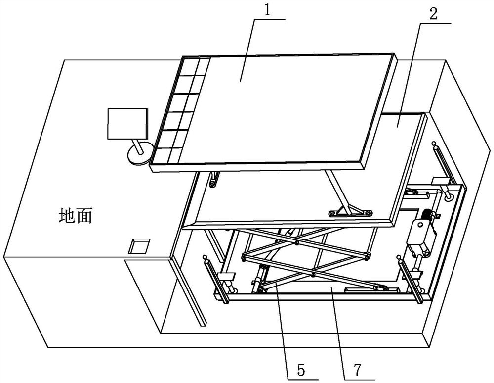 Intelligent pit type lateral parking space