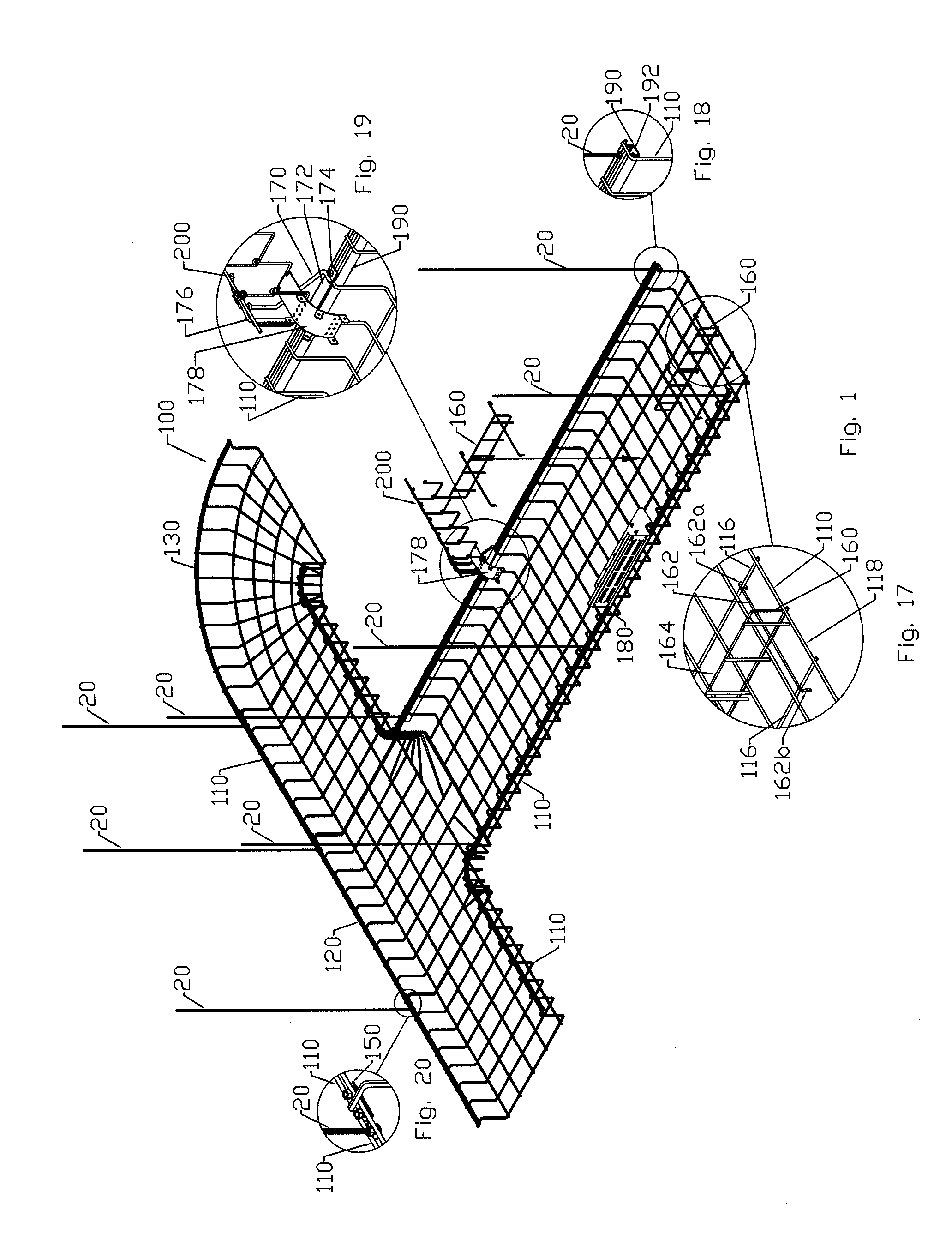 Suspended cable support system