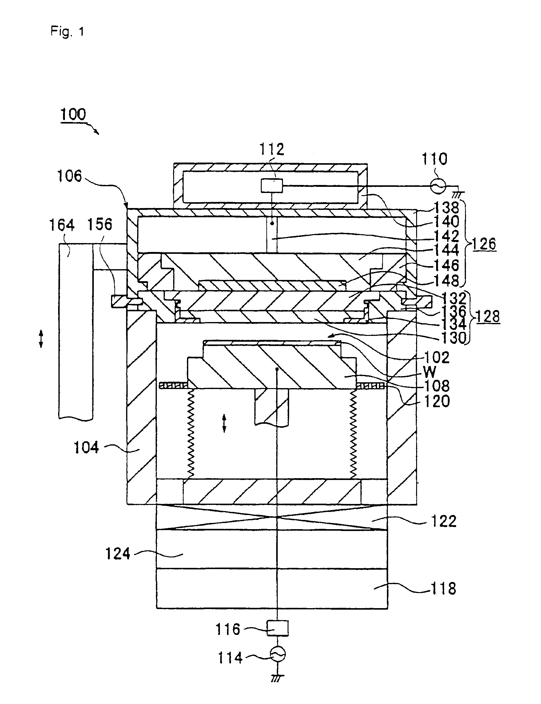 Processing device and method of maintaining the device, mechanism and method for assembling processing device part, and lock mechanism and method for locking the lock mechanism