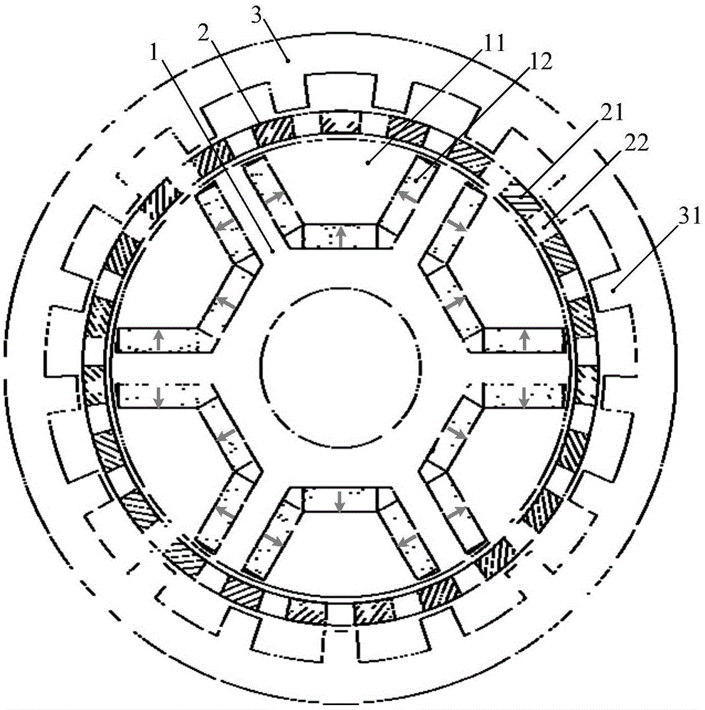 Magnetic field modulation type coaxial magnetic gear