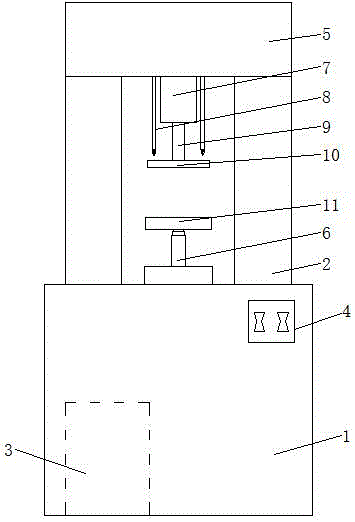 Punching device with relatively high drilling efficiency for hardware connecting piece