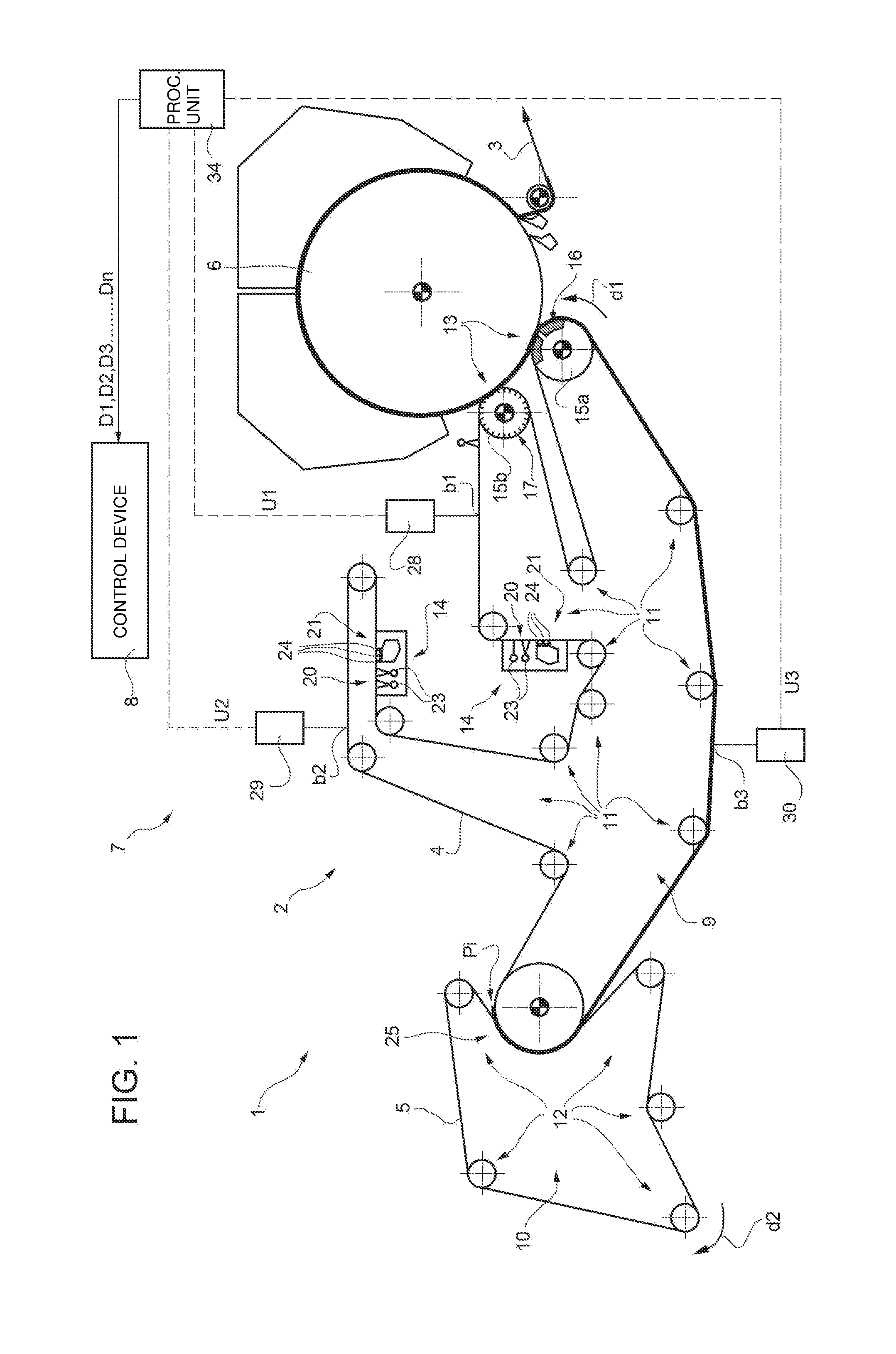 Apparatus and method for controlling the conditions of at least one band circulating in a paper making machine and paper making machine comprising said apparatus