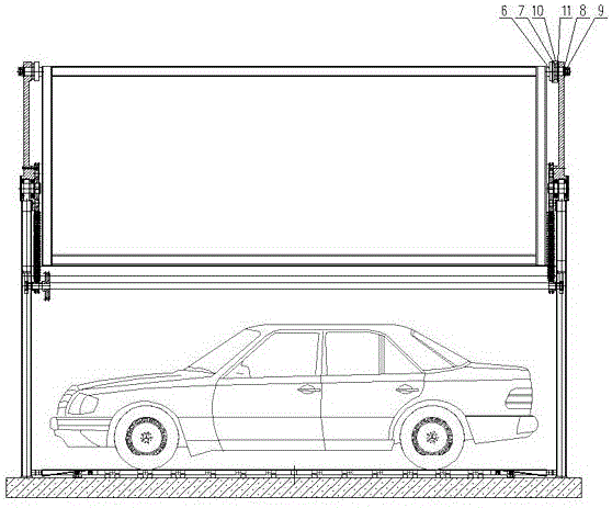 Arc hanging type vertical garage