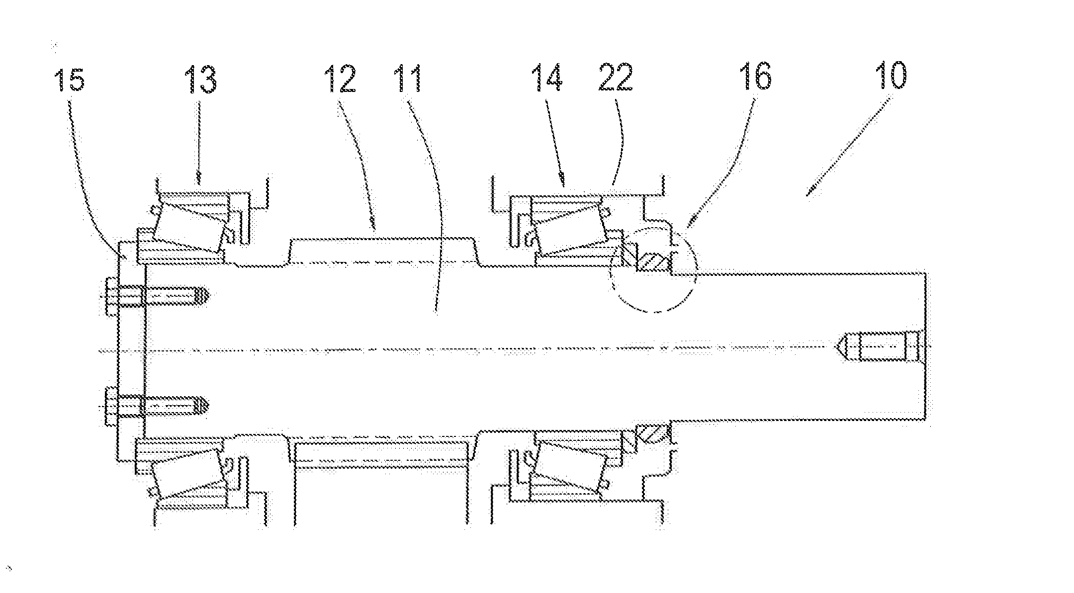 Shaft-bearing subassembly for a wind turbine transmission