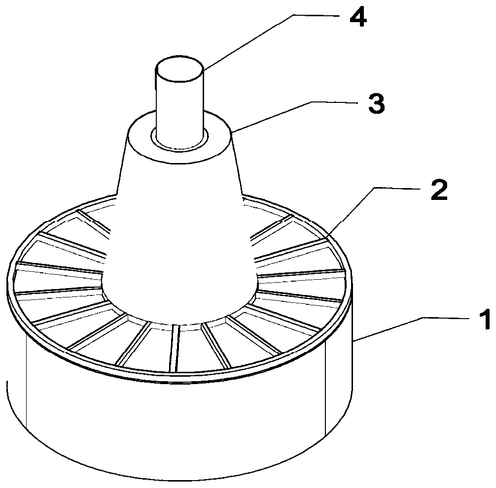 Elastic transition section cylindrical foundation structure and construction method thereof