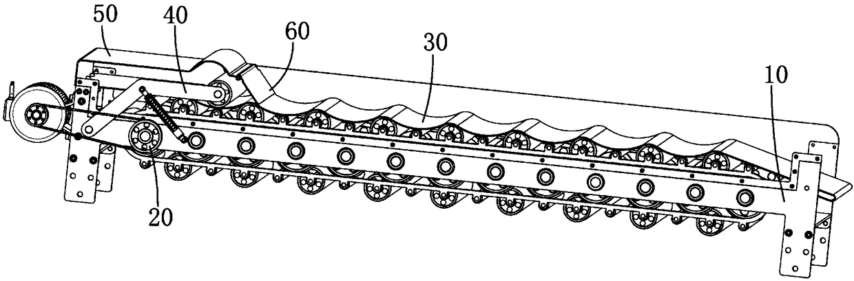 Organic fertilizer mixing and mixedly conveying method adopting sine wave mode to push