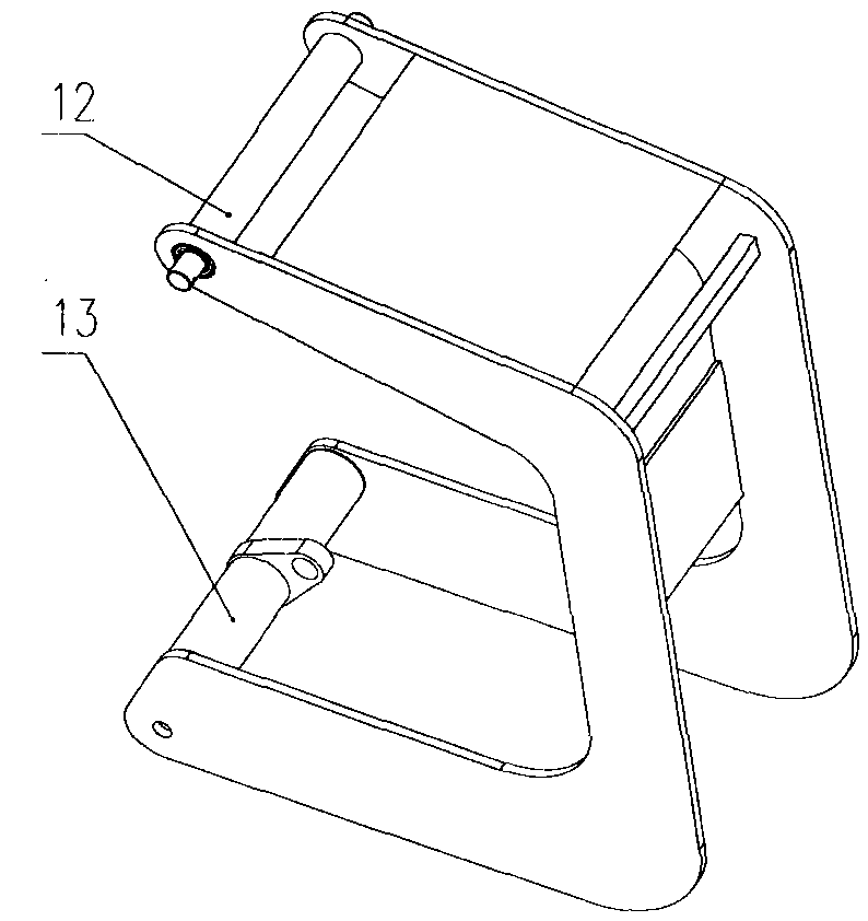 An iron driller support device adopting a telescopic support structure